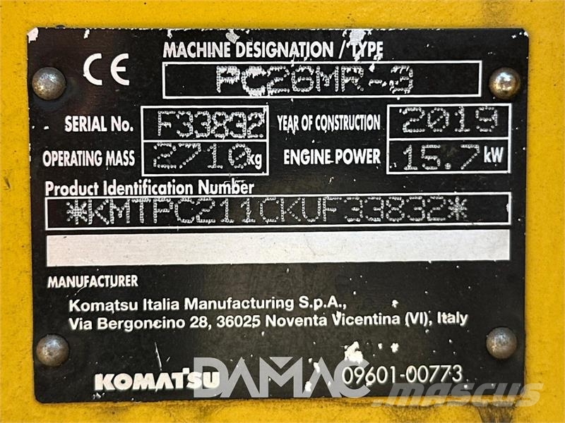 Komatsu PC26MR-3 Mini kotrók < 7t