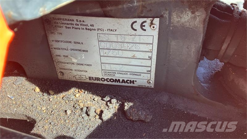 Eurocomach ES18ZT Eurocomac med Propotional styring i begge j Mini excavators < 7t (Mini diggers)