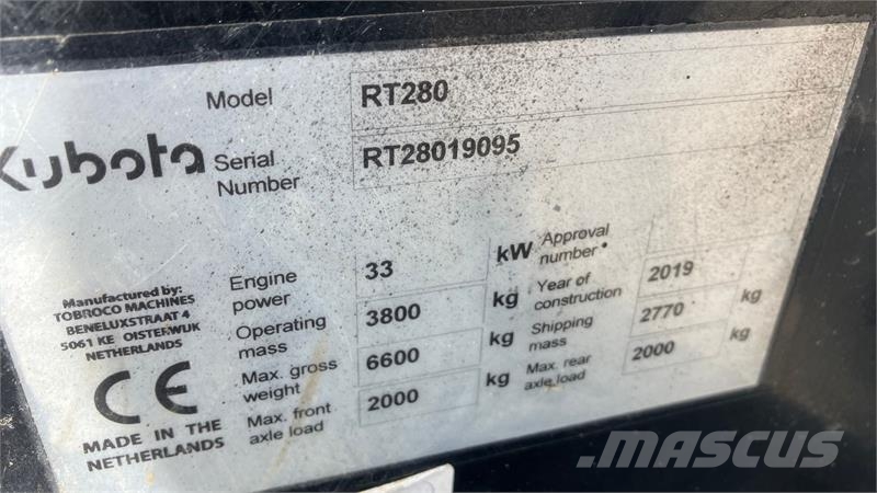 Kubota RT280 Kubota RT280 Lav timetal 757 Minicargadoras