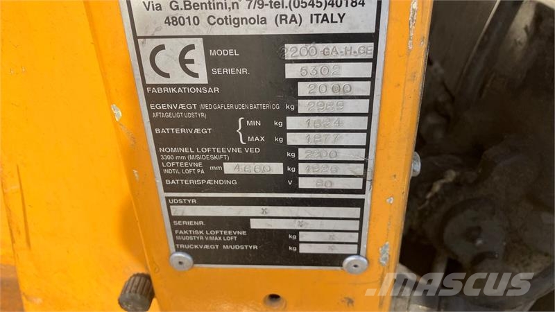 Montini 2200 EL MONTINI 2200kg El med godt udstyr Dizelski viljuškari