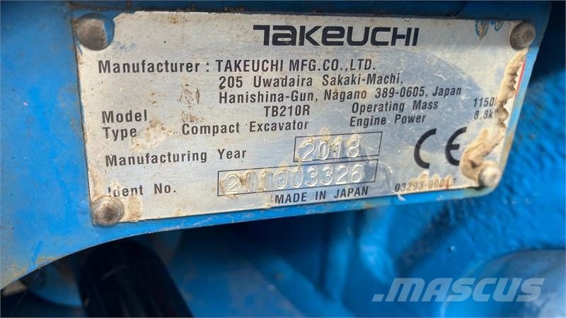 Takeuchi TB210R Takeuchi TB210 R Εκσκαφάκι (διαβολάκι) < 7t