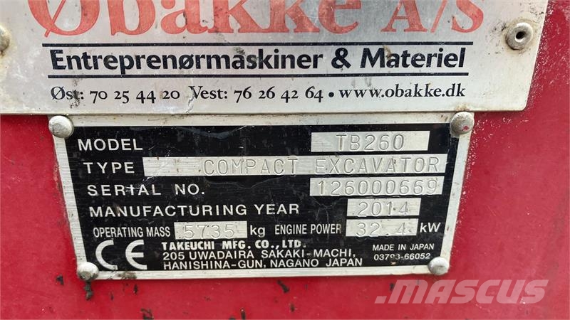 Takeuchi TB260 Takeuchi TB260 Gravemaskiner på larvebånd