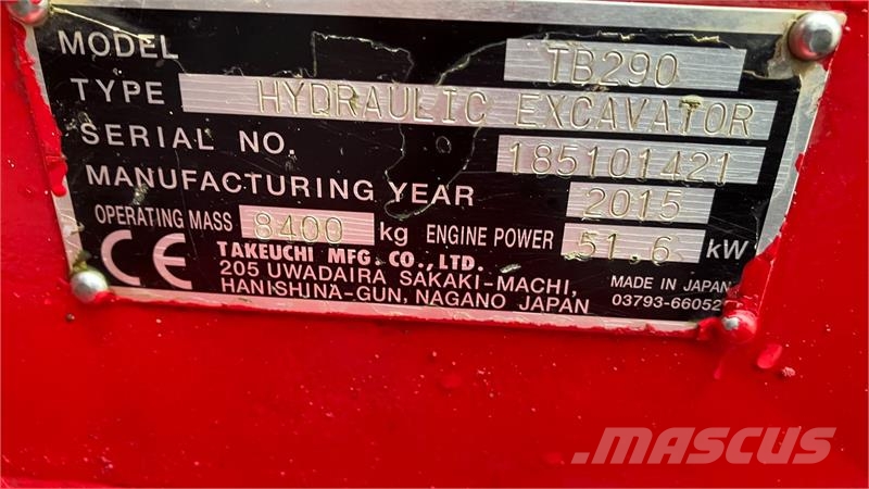 Takeuchi TB290 Takeuchi TB290 med Encon rotortilt 履帶式 挖土機/掘鑿機/挖掘機