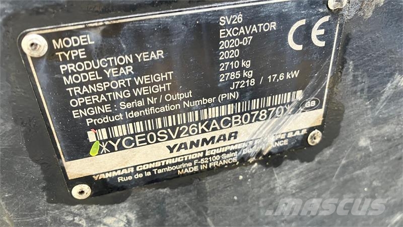 Yanmar SV26 Yanmar SV26 Mini bagri <7t