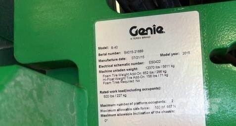 Genie S40 Plataformas con brazo de elevación telescópico