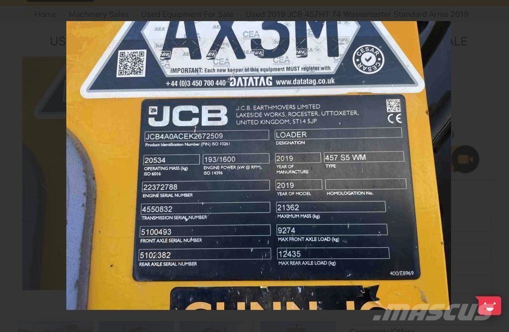 JCB 457 Hjullastare