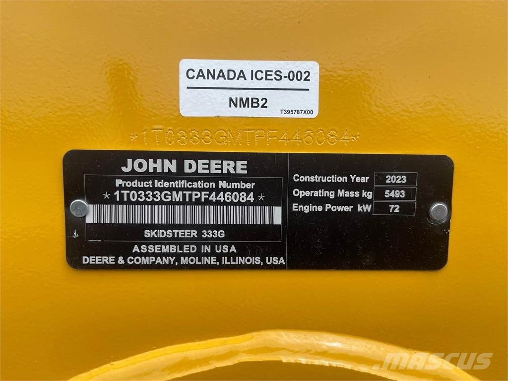 John Deere 333G 滑移轉向裝載機