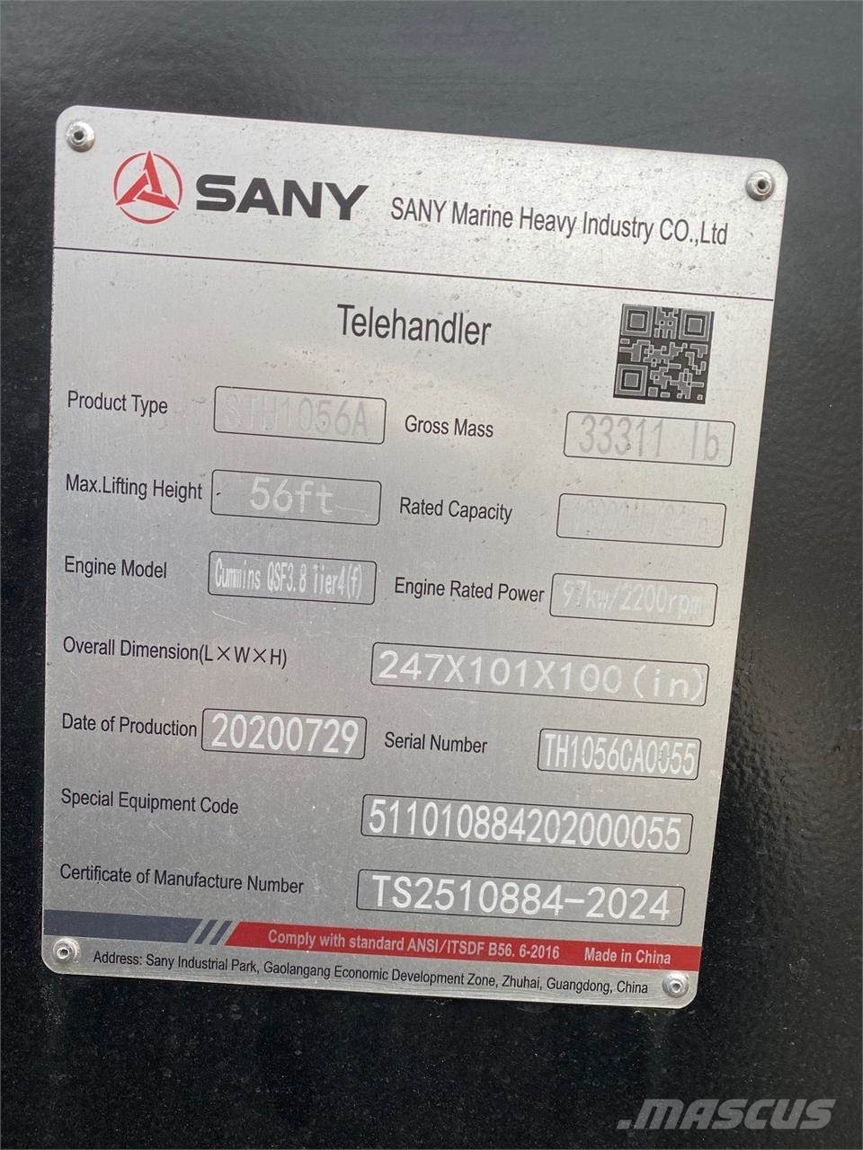 Sany STH1056A Teleskopski viličari