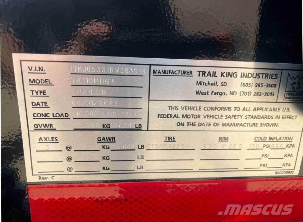 Trail King  Semi remorque surbaissée
