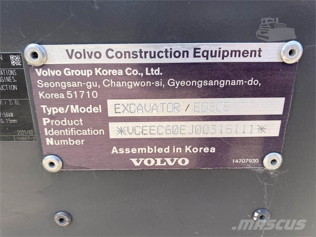 Volvo EC60E Paletli ekskavatörler