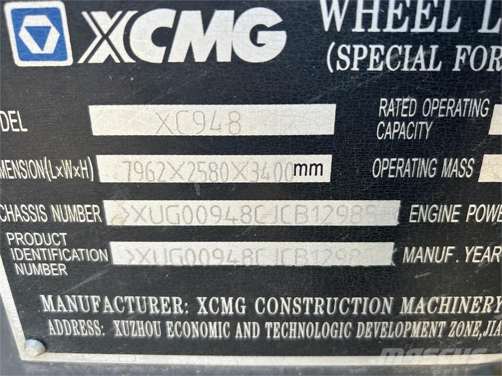 XCMG XC948 Фронтальные погрузчики