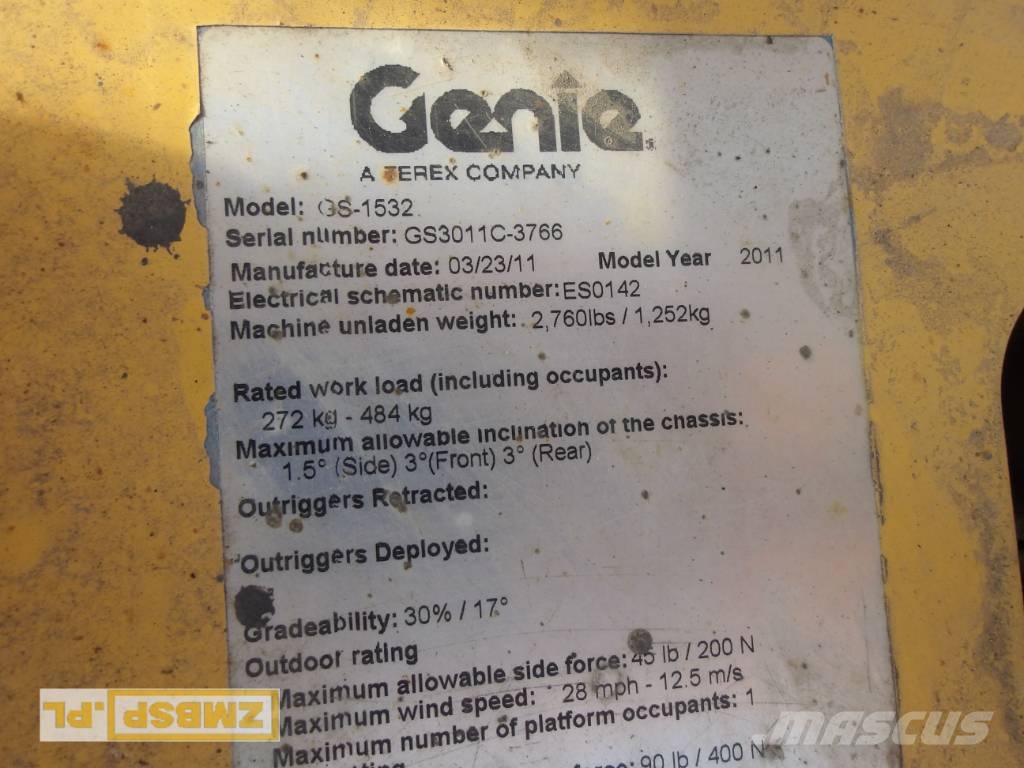 Genie GS 1532 Šķerveida pacēlāji