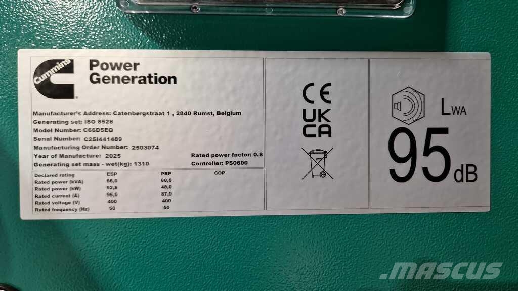 Cummins C66D5EQ(S) مولدات ديزل