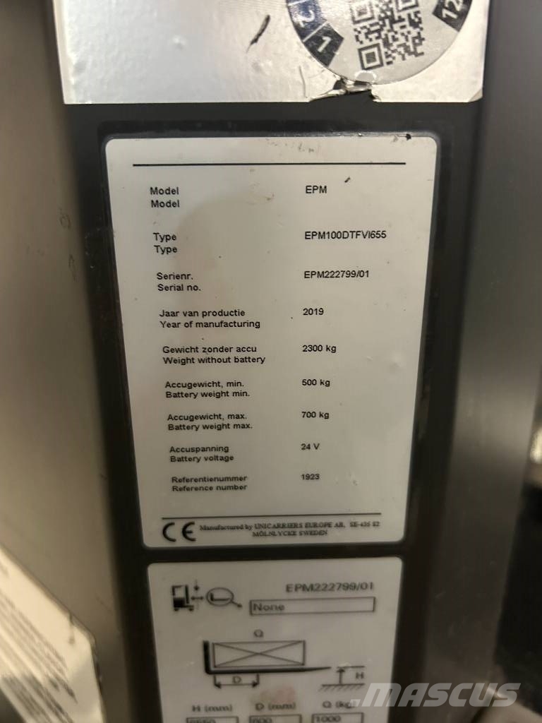 UniCarriers EPM100DTFVI655 معدات الرفع عالي المستوى