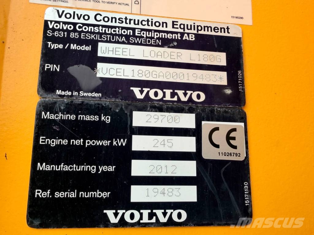 Volvo L180G Iekrāvēji uz riteņiem