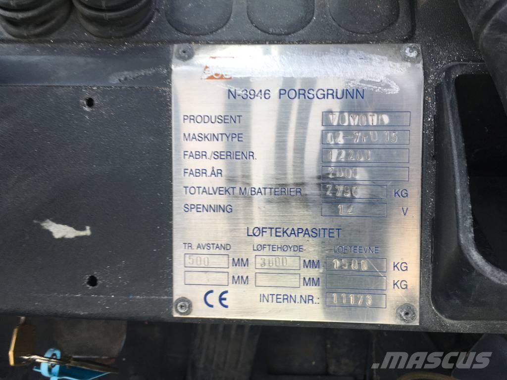 Toyota 7 FD 15 V-3113 OB Dizelski viljuškari