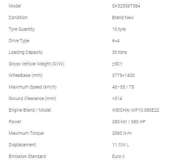 Shacman X3000 Dump Truck Price Tippbilar