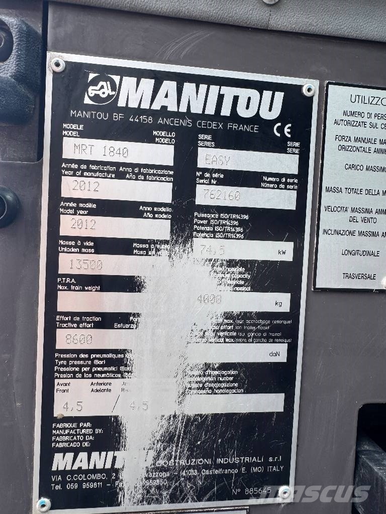 Manitou MRT 1840 EASY ROTO Voll Austattung مناولات متداخلة
