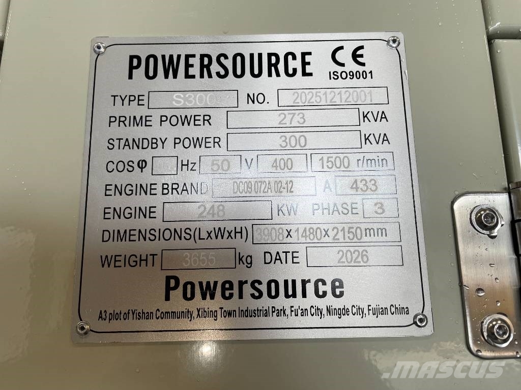 Scania DC09 072A - 300 kVA Generator - DPX-19760 Geradores a diesel