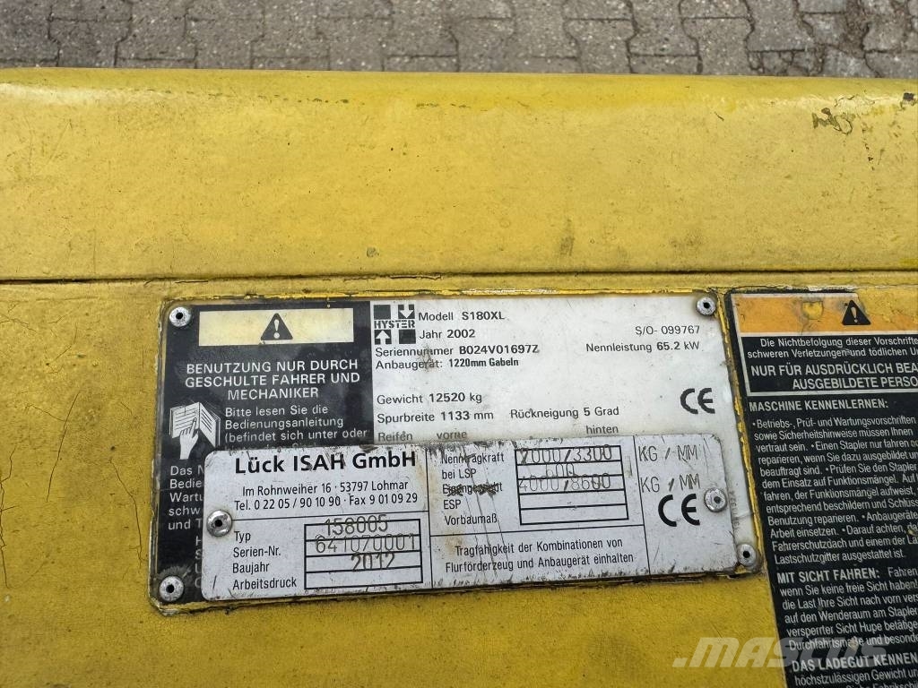 Hyster S 180 XL/2 LPG heftrucks