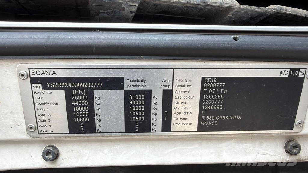 Scania R580 (EURO 6 / FRENCH TRUCK / BIG HUB / 6X4 / TAJF Vetopöytäautot