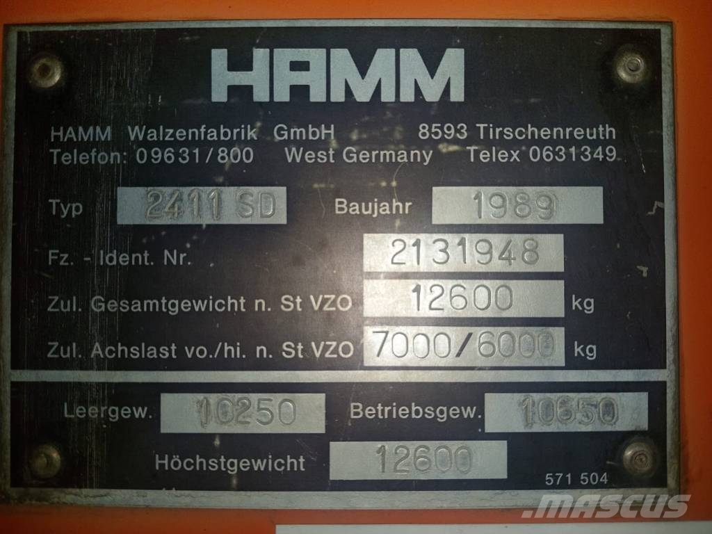 Hamm 2411 SD Rodillos de un solo tambor