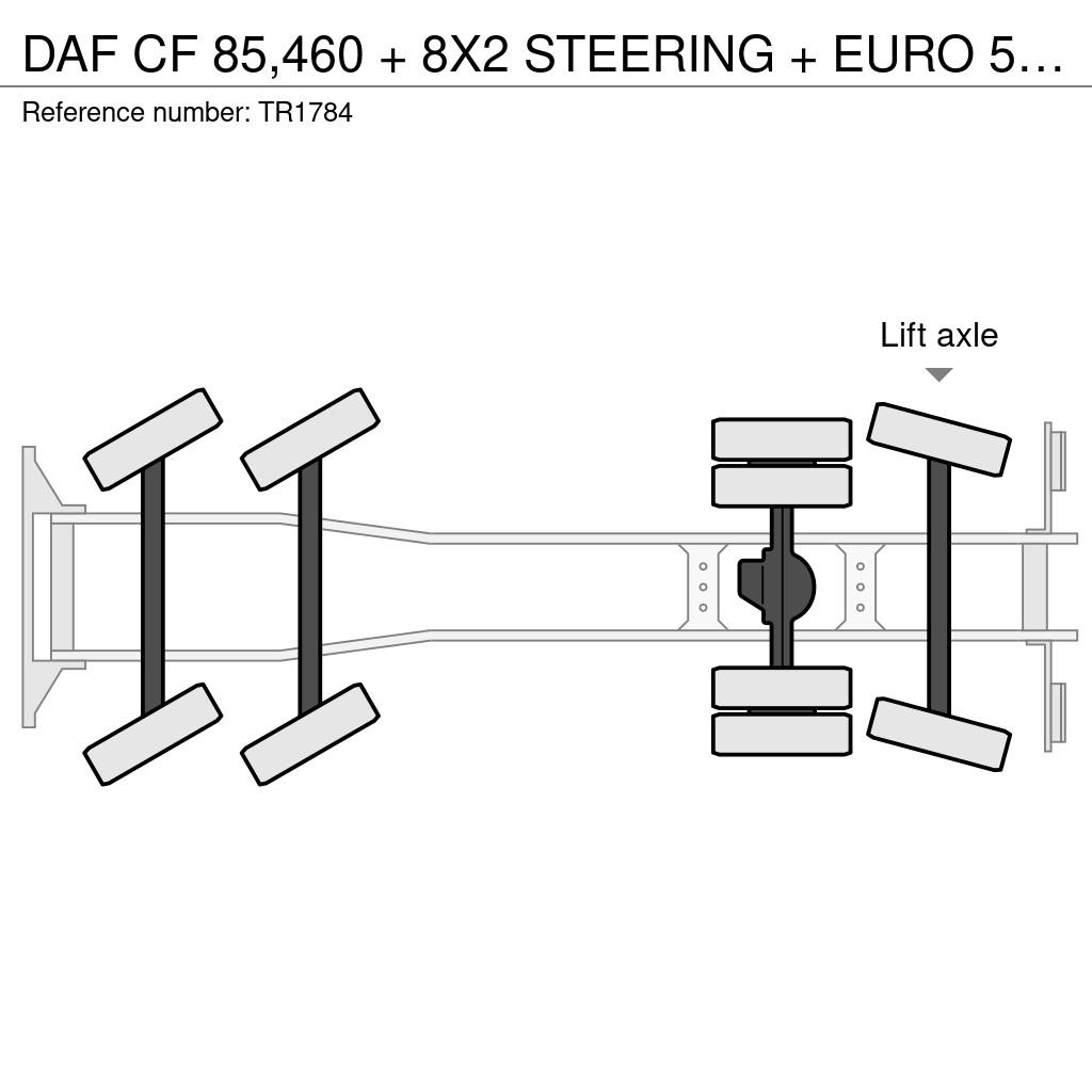 DAF CF 85,460 + 8X2 STEERING + EURO 5 Camiones con chasís y cabina