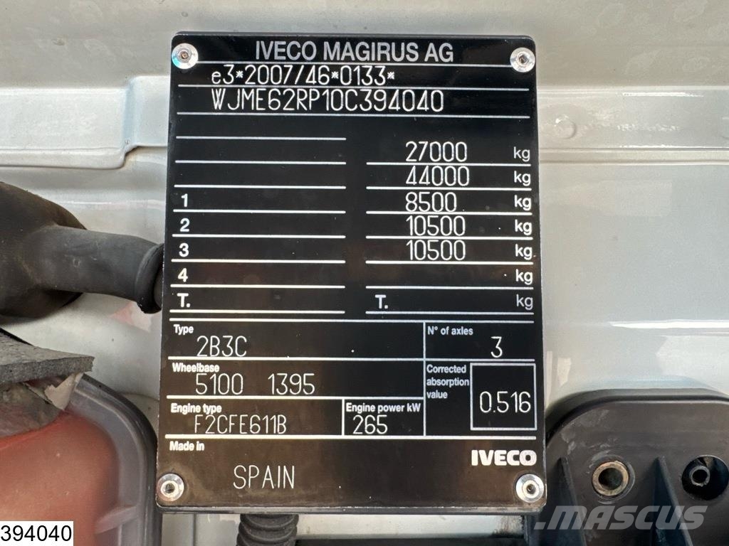 Iveco X-Way 360 6X4, EURO 6, Steel suspension, Palfinger 平板式/側卸式卡車