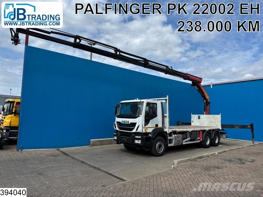 Iveco X-Way 360 6X4, EURO 6, Steel suspension, Palfinger 平板式/側卸式卡車