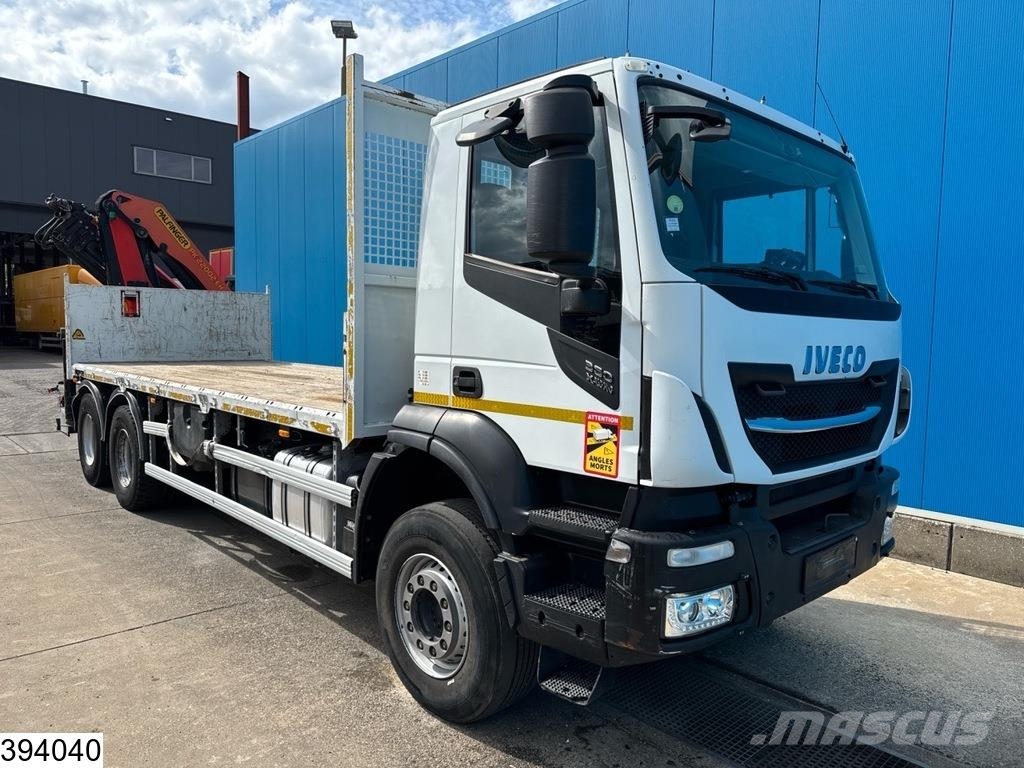 Iveco X-Way 360 6X4, EURO 6, Steel suspension, Palfinger 平板式/側卸式卡車