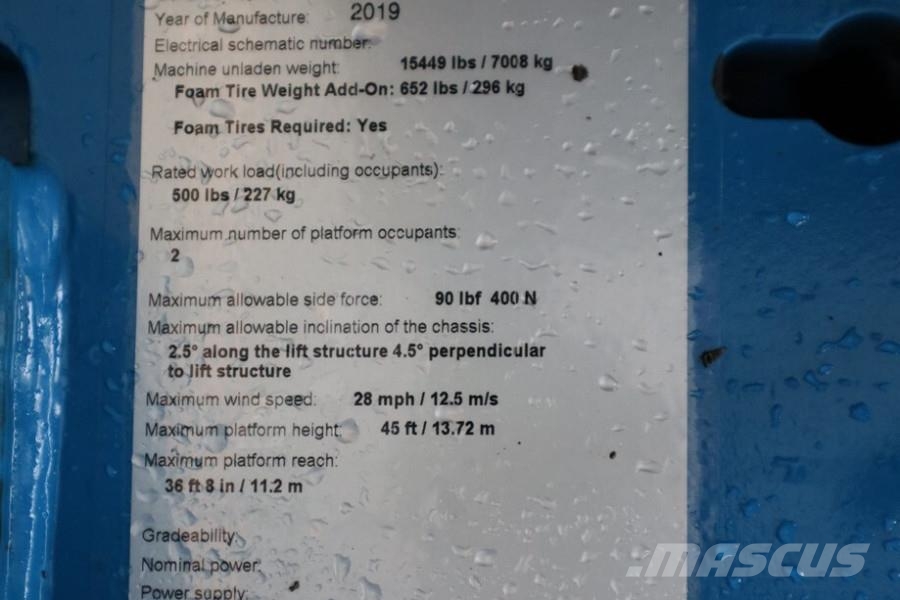 Genie S45 Valid inspection, Diesel, 4x4 Drive, 16m Worki Teleskopske podizne platforme