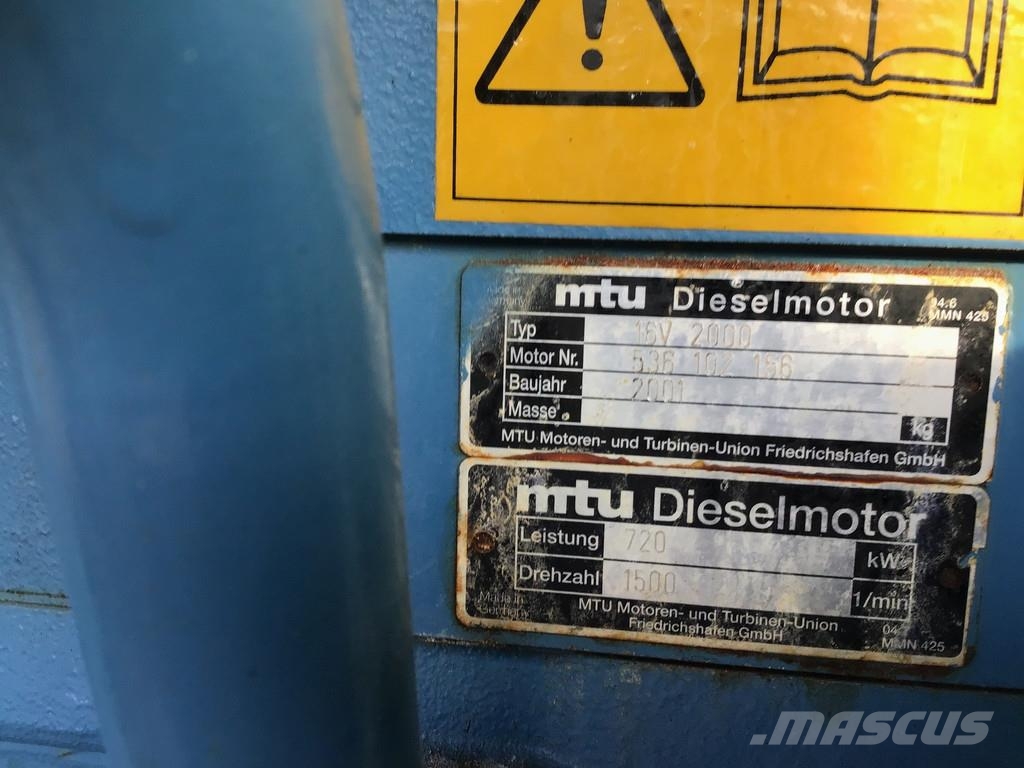 MTU 16V2000 GENERATOR 900KVA USED Dīzeļģeneratori