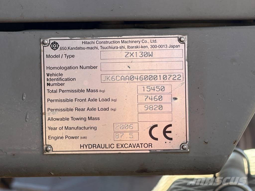 Hitachi ZX 130 W Wielgraafmachines