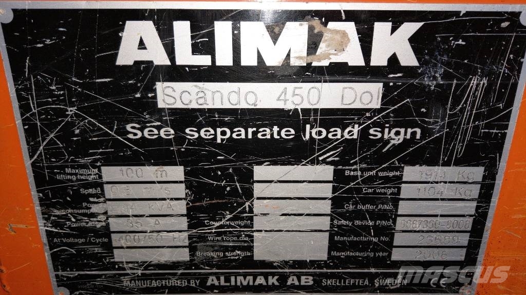 Alimak Scando 450 Mast climbing work platforms