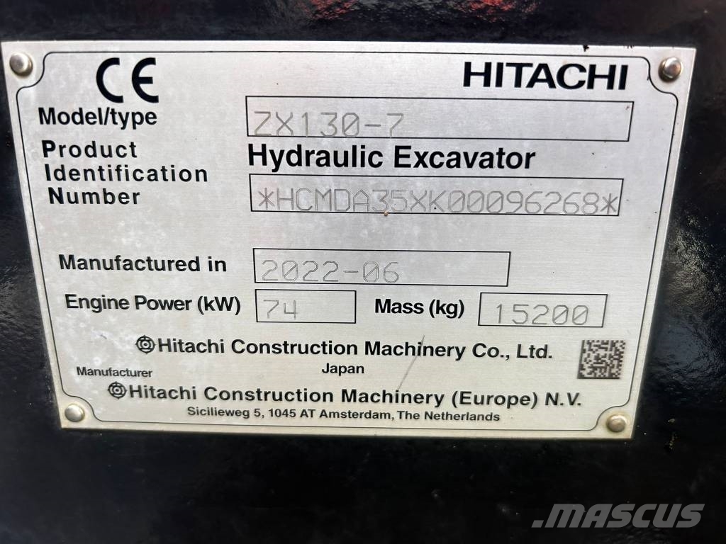 Hitachi ZX 130-7 / Puskulevy, Rasvari, Pienet tunnit! Εκσκαφείς με ερπύστριες