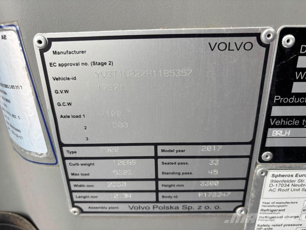 Volvo B5LHC 7900 4x2 33 SEATS / HYBRID / AC Stadsbussar