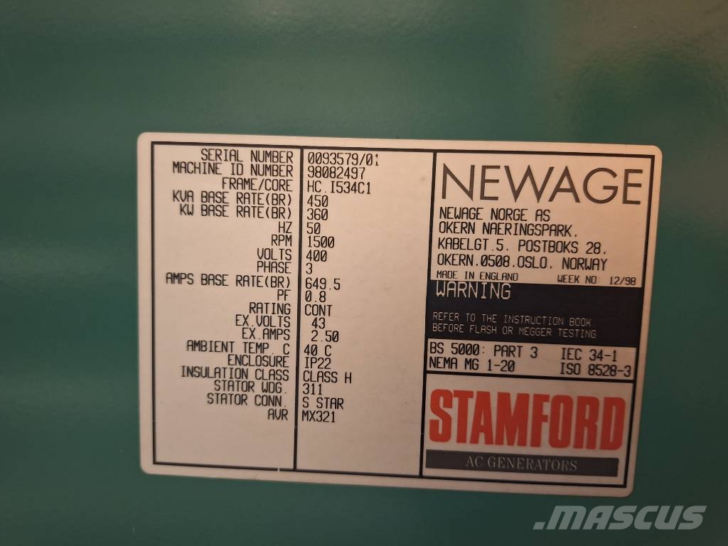 Volvo Penta - Stamford 450 kVA Dieselgeneraattorit