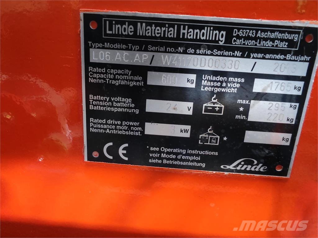 Linde L06 AC AP 自走式スタッカー