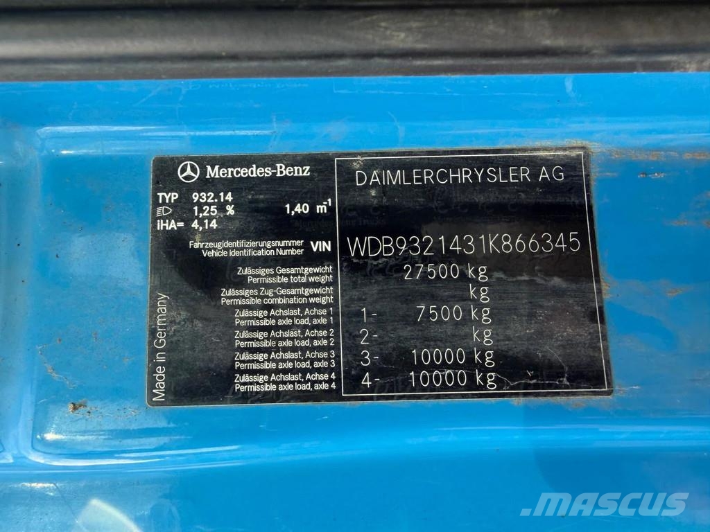 Mercedes-Benz Actros 2632 Chassis Cabine - 6x4 - V6 - Full Steel Šasija ar kabīni