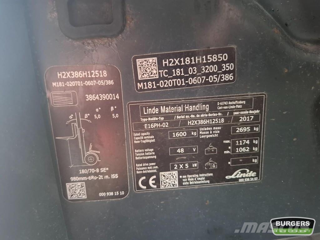 Linde E16PH-02 Electric forklifts