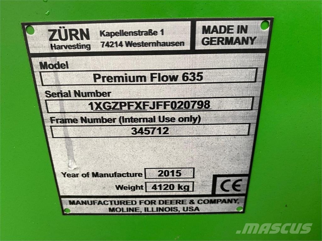 Zürn Premium Flow 635 Glave za kombajne