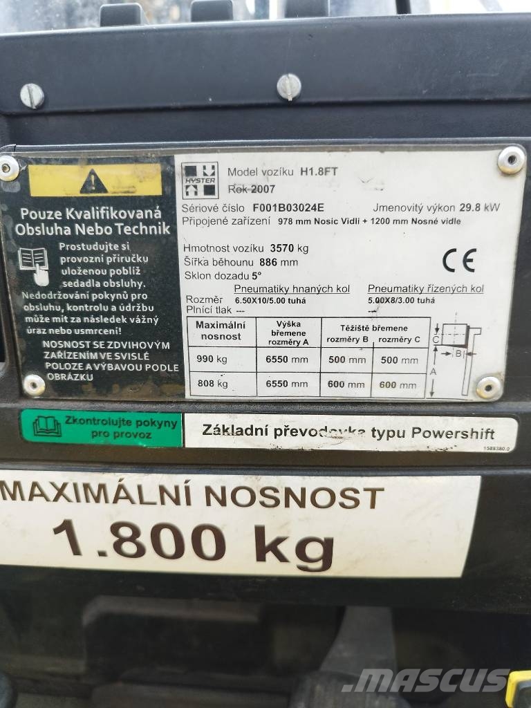 Hyster H1.8FT LPG forklifts