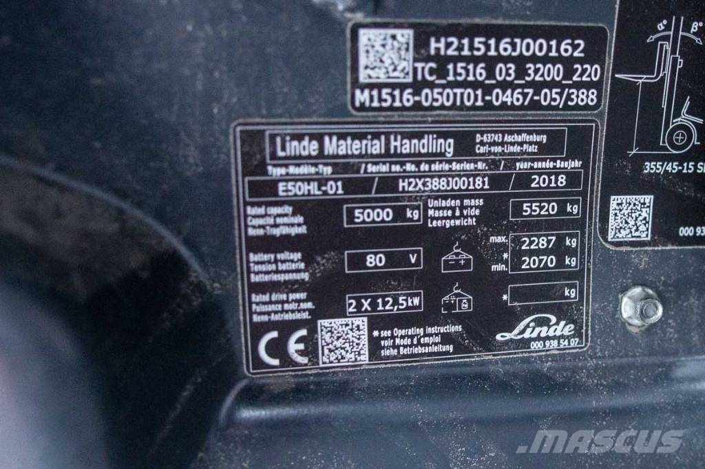 Linde E 50 Elektrikli forkliftler