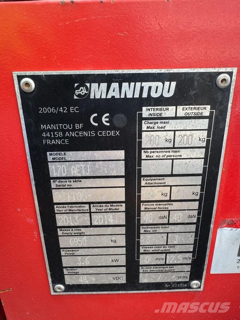 Manitou 170AETJ L Hoogwerker Knikarmhoogwerker Knikarmhoogwerkers