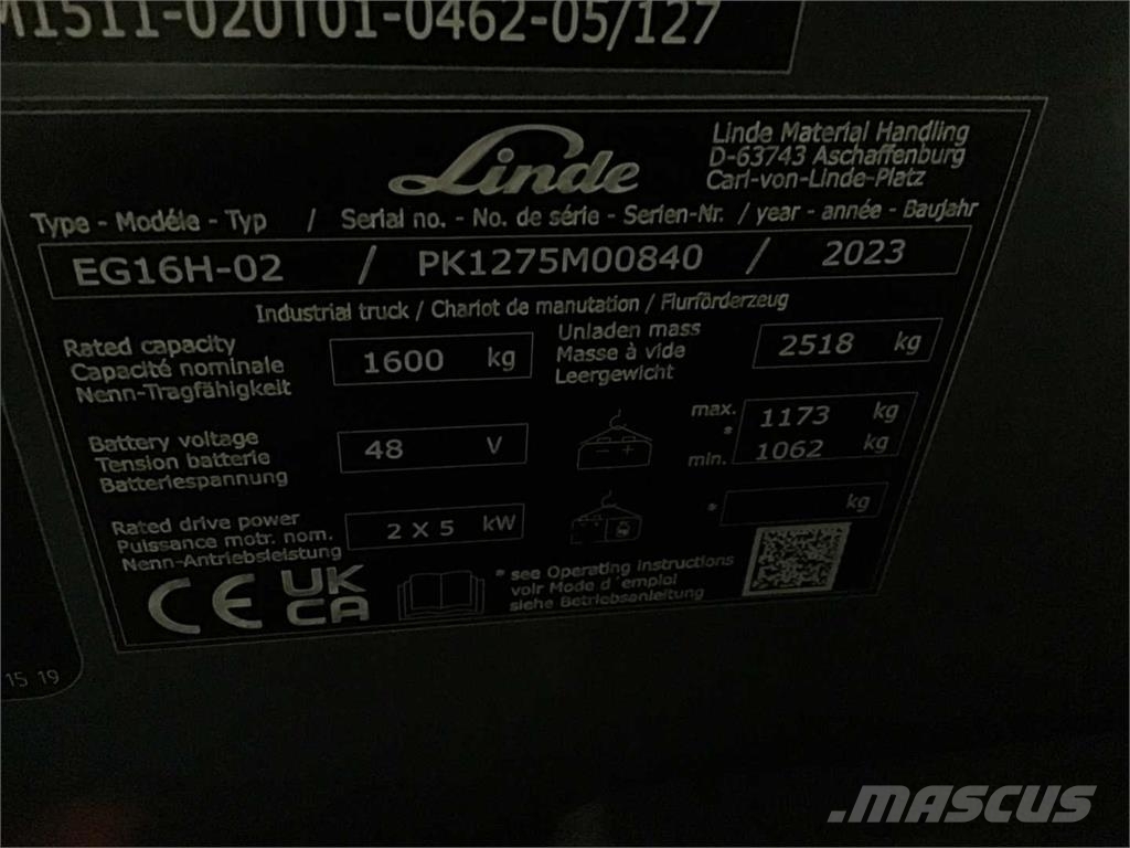 Linde EG16H Sähkötrukit