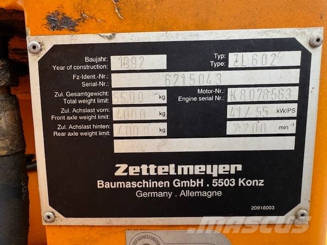 Zettelmeyer ZL 602 Incarcator pe pneuri
