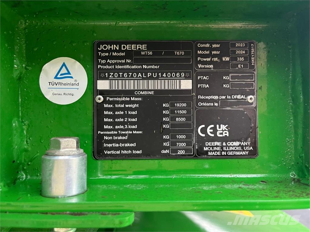 John Deere T670i ProDrive 30 km/h Farm machinery