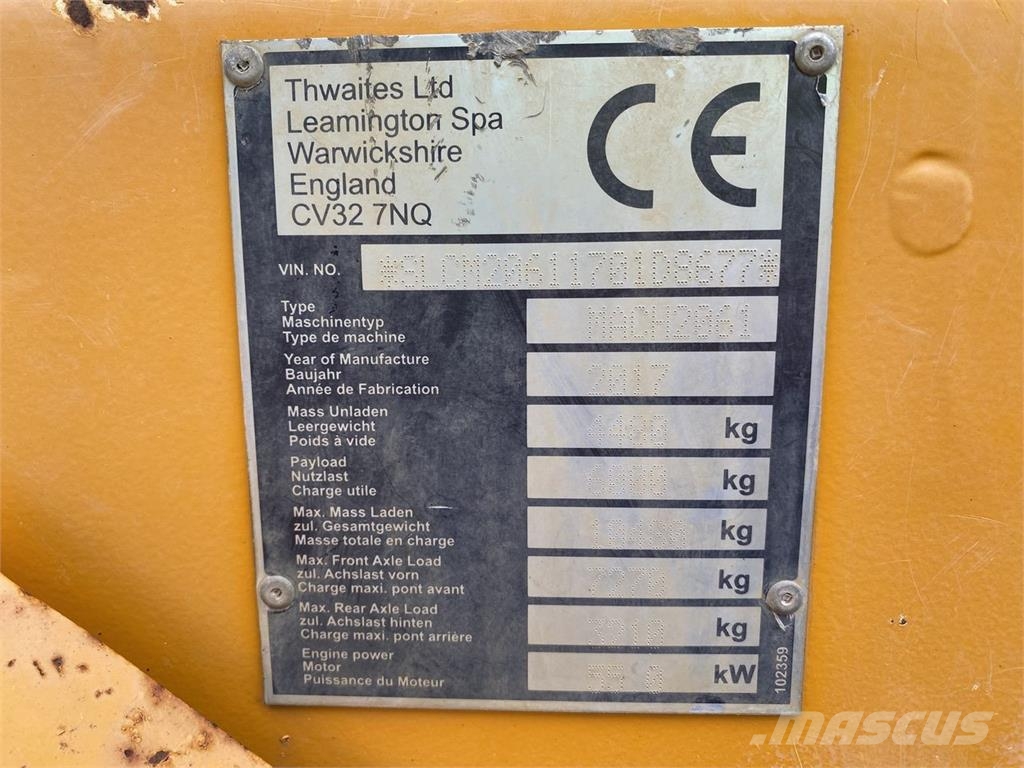 Thwaites 6 TONNE Statybiniai savivarčiai sunkvežimiai