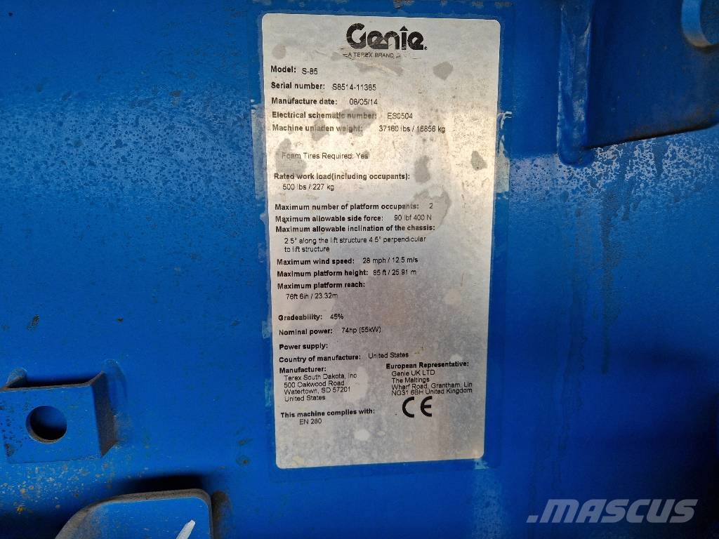 Genie S 85 S-85 R448 Teleskopiniai keltuvai