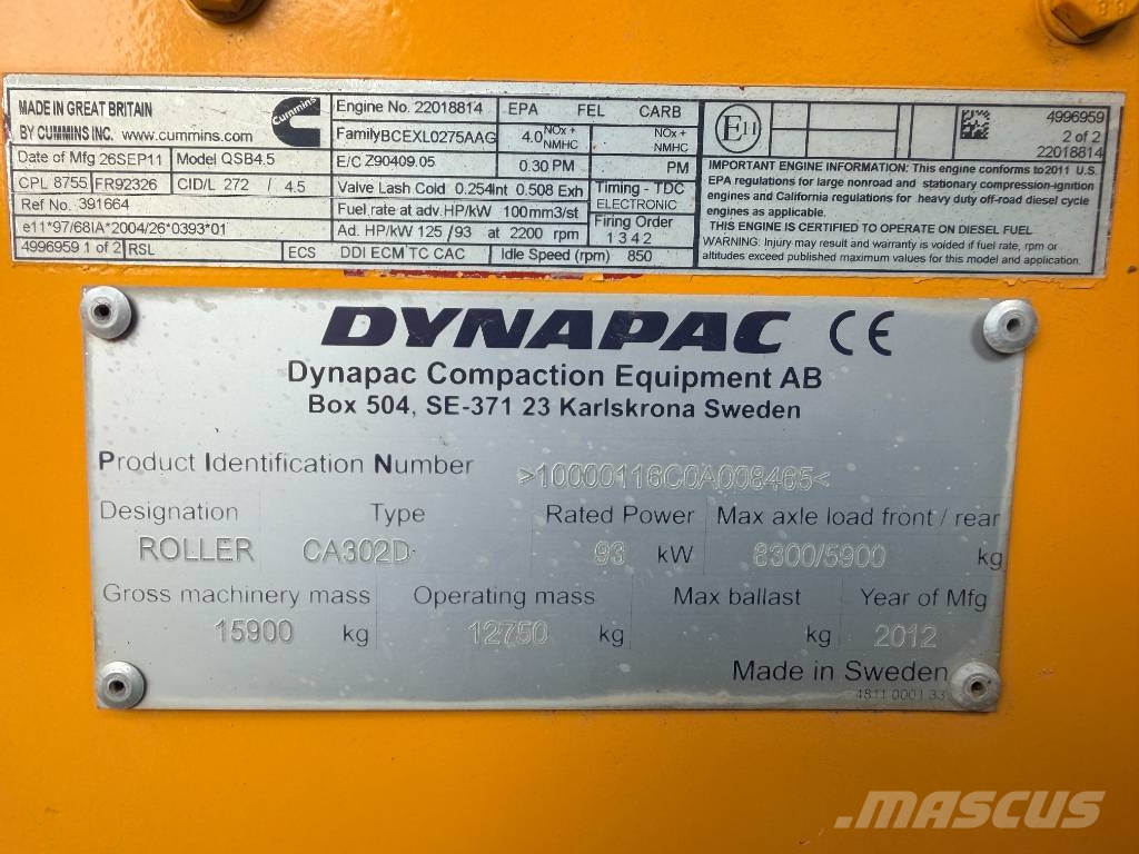 Dynapac CA302D Walzenzüge
